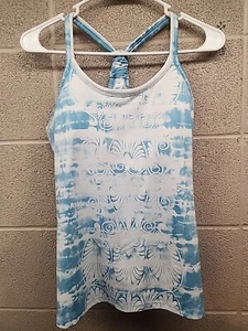 Athleta Pavitra Blue Tie Dye Tank topWomen size MediumBlue and white Tiedye - Picture 1 of 6