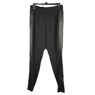 Pantalones Alice + Olivia Mujer Talla 4 Cuero Cordero Genuino Ponte Tejido Combo Negro Foto 1 de 4