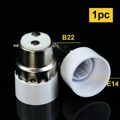 1pc B22 Male to E14 Female Socket Base LED Halogen CFL Light Bulb Lamp Adapter - Image 1 of 4