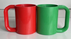 Lote de 2 tazas apilables vintage Massimo Vignelli Heller Maxmug azul de melamina - Imagen 1 de 11