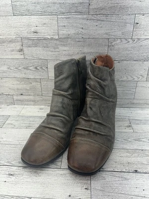 Spring Step L'Artiste Melani Boots Womens Size 39 Leather Ankle Block Heel Zip - Image 1 of 4