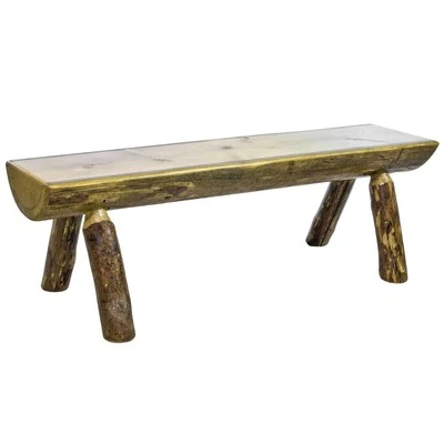 Glacier Country Collection Half Log Bench, 6 Foot - Image 1 of 3