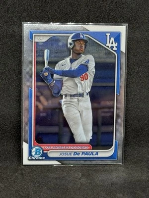 Josue De Paula Prospect Rookie 2024 Bowman Chrome Card #BCP-12 LA Dodgers NM - Image 1 of 3