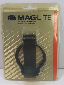 Vtg Maglite D CELL Flashlight Belt Holster Ring Holder ASXD036 Black Leather  - Picture 1 of 7