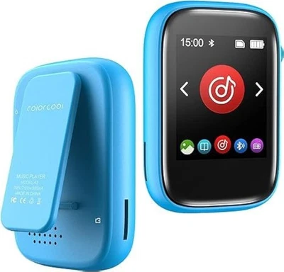 MP3 Player w/ Bluetooth Built-in Micro SD Slot & Speaker FM + Earphone Blue - Image 1 of 4