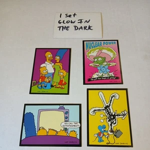 1993 Skybox Simpsons Glow In The Dark Cards  Set of 4 Complete  - Picture 1 of 9