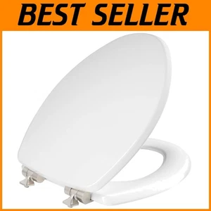 White Elongated Toilet Seat - Bennett with Metal Hinges - Picture 1 of 11