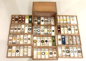 Antique Cased Group Of 72 Microscope Slides. - Picture 1 of 9