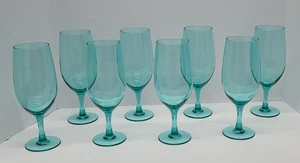 Luminarc France Blown Glass Iced Tea Goblet Turquoise (Set of 8) RARE Vintage - Picture 1 of 6