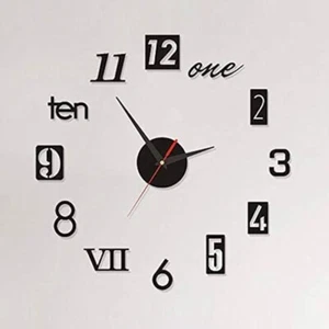 Soundless 90 To 120cm Large-sized 3D Number  Home Decoration DIY Wall Clock - Picture 1 of 9