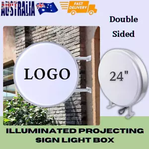 Double Sided Outdoor Round Illuminated Projecting Sign Light Box LED 24" - Picture 1 of 18