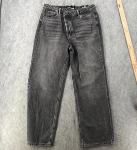 Fashion Nova Juniors Sz 15 Faded Black The Crossover Straight Leg Button Fly NEW - Picture 1 of 15
