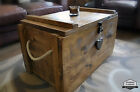 Rustic Wooden Chest Trunk Blanket Box Shabby Vintage Coffee Table Ottoman