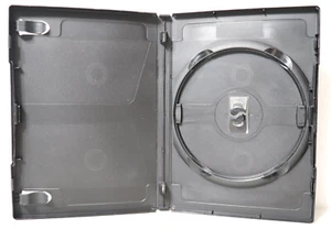 Genuine Amaray Textured 1-Disc Single 14mm Black DVD Replacement Case Shell NEW - Imagen 1 de 4