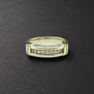  14k Multi-Tone Gold Diamond Ring 0.25ct Art Deco Style	Size 10 Women's US - Picture 1 of 5