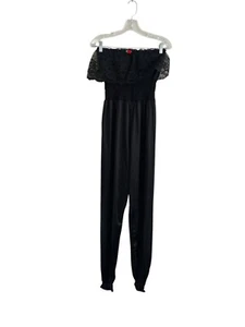 Undercover Wear eleganter Jumpsuit Vintage M schwarz Spitze schulterfrei Nylon sexy - Bild 1 von 7