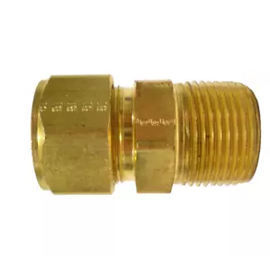 New Parker Brass 3/4" CPI Tube x 3/4" Male NPT Connector Adapter, 12-12 FBZ-B - Picture 1 of 10