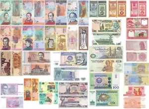 More details for job lot of 30 banknotes foreign currency of the world new unc uncirculated