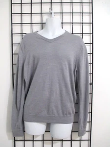 NORDSTROM 🔥 SIZE LARGE / 44" CHEST==GRAY / WASHABLE MERINO WOOL V-NECK SWEATER - Picture 1 of 6