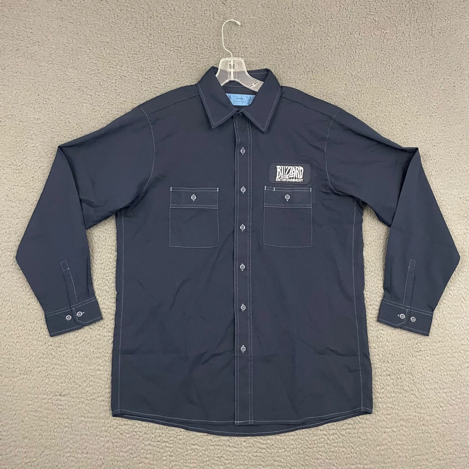 Cintas Shirt Mens Large Blue Blizzard Entertainment Employee Long Sleeve Gamer - Image 1 of 4