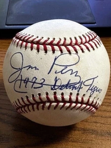 JIM PERRY 3 BASEBALL OML AUTOGRAFATO FIRMATO! "Detroit Tigers 1973"! - Foto 1 di 2