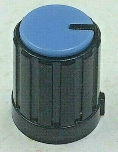 Rotary Pointer Knob (for 6mm splined shaft) with BLUE Coloured Cap - Picture 1 of 2