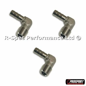 3 x Angled Hose Tail Connector MAC 3 Port Boost controller Solenoid Valve Turbo - Picture 1 of 4