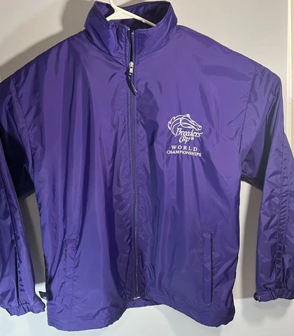 Vtg Rare Breeders Cup World Championship Purple Jacket Official logo L Cover