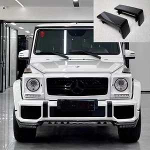 GLOSS BLACK STAINLESS STEEL Bumper Caps for Mercedes 2x W463 AMG G63 G65 W464A - Picture 1 of 13
