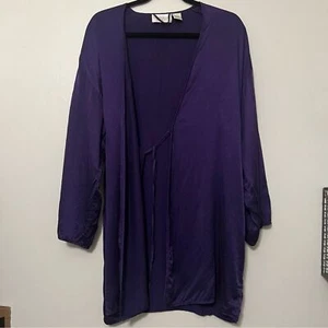 Victoria’s Secret Gold Label 100% Silk Purple Kimono Robe P/S Missing Belt - Picture 1 of 6