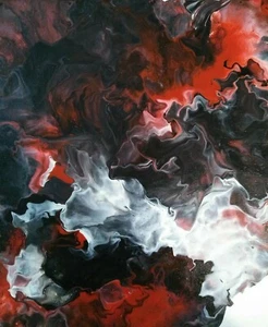 ABSTRAKTES "RAUCHERZIMMER"; 8x10 ACRYL AUF LEINWAND vom Mississippi Künstler GUY FOSTER - Bild 1 von 5