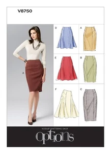 Vogue Easy SEWING PATTERN V8750 Misses Side-Flare Or Pencil Skirt 6-12 Or 12-20 - Picture 1 of 10