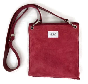 Ugg Pocket Messenger Dusty Rose Crossbody Purse Sherpa Lined EUC - Picture 1 of 9