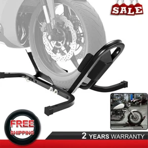 MOTORCYCLE MOTORBIKE FRONT WHEEL CHOCK STORAGE VAN TRANSPORT PADDOCK STAND - Picture 1 of 16