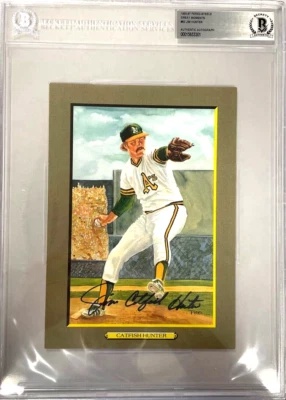 Jim Catfish Hunter Signed Perez-Steele Great Moments Beckett Slabbed Athletics - Image 1 of 3