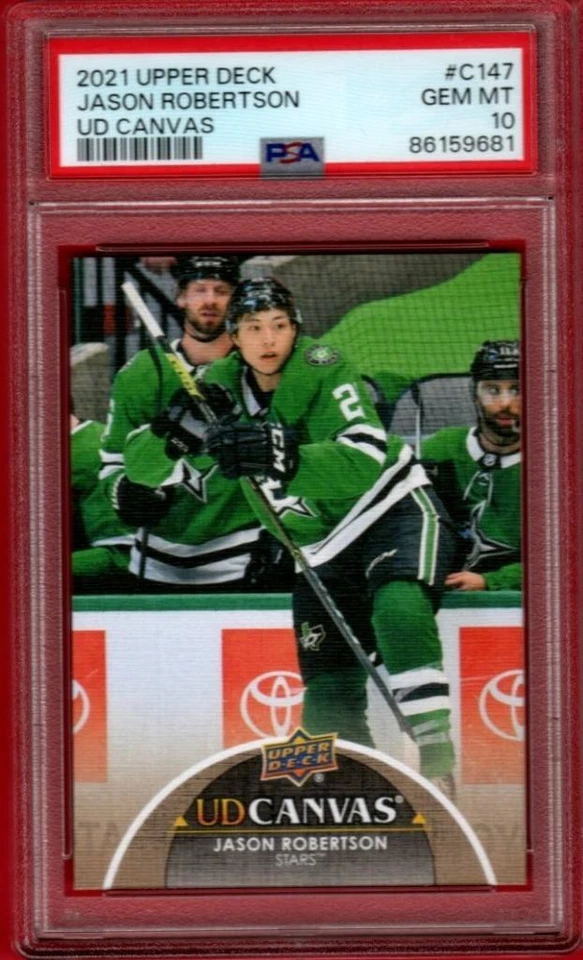 2021-22 UPPER DECK UD CANVAS JASON ROBERTSON 2ND YEAR #C147 PSA 10 GEM MINT GC - Image 1 of 1