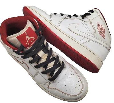 Nike Air Jordan 1 Retro Medio Blanco Gimnasio Rojo Talla 6.5Y O W Talla 8 Top Alto 554725-103 Foto 1 de 4