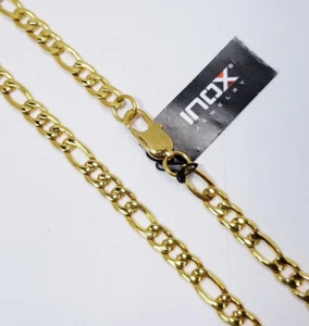 Inox Jewelry 6mm 18K Gold IP Figaro Chain Necklace - Picture 1 of 4