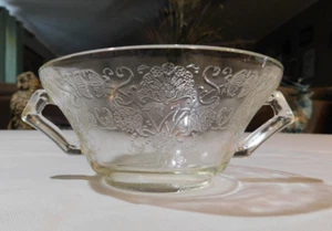 Hazel Atlas Clear Glass Florentine Poppy Soup Bowl - Picture 1 of 4