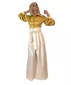 Wide - Leg Cotton Trousers - Picture 1 of 7