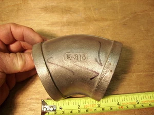  ACERO INOXIDABLE 316 2" FNPT ROSCADO 45 GRADOS CODO MONTAJE CLASE 150 USADO - Imagen 1 de 4