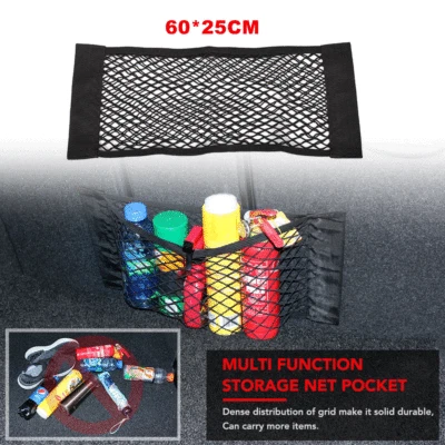 Universal Car Rear Back Seat Storage Cargo Organizer Magic Mesh Net Pouch Pocket - Imagen 1 de 4