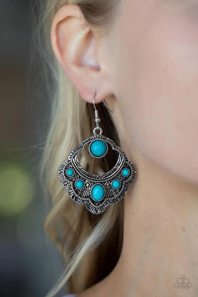 🔥Paparazzi ~ New Saguaro Sunset-Blue Earrings  💙💙 - Image 1 of 1