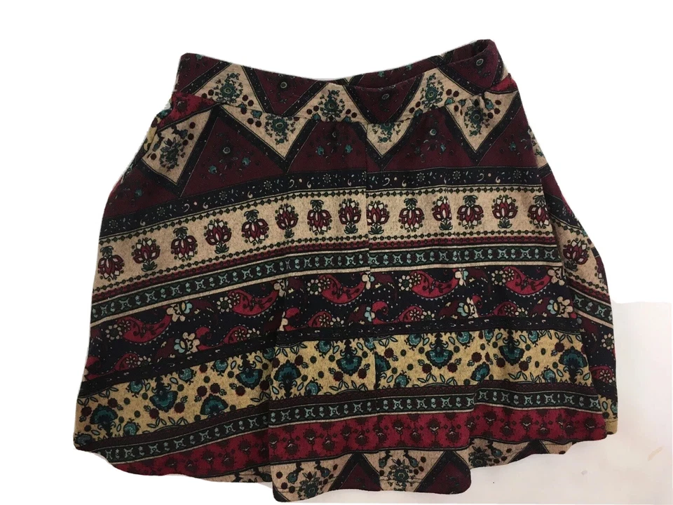 Лос-Анджелес Сердца PacSun мини юбка размер маленький бордовый многоцветный цветочный принт со складками - Изображение 1 из 4