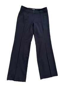 Armani Collezioni Women Pants Sz 2 / 38 Wide Leg Trouser 2 Button Wool Navy NICE - Picture 1 of 14