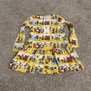 Dress Pippi Longstocking - Yellow Long Sleeve Organic Cotton Comic 104 4 Years - Picture 1 of 5