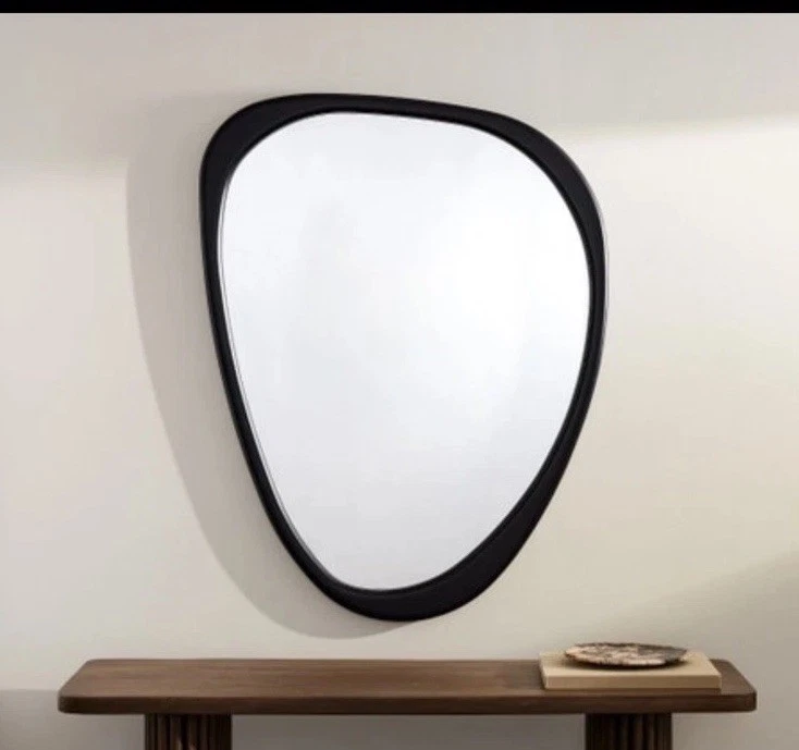 West Elm Mid-Century Modern Asymmetrical Solid Wood Wall Mirror - Image 1 of 3