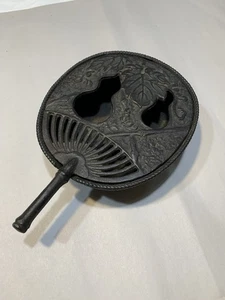 Japanese Antique Cast Iron Incense Burner Tea Shop Warmer Embers 8”L - Picture 1 of 7