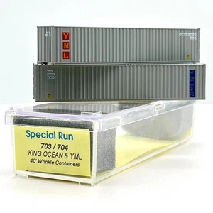 S&R Models King Ocean YML 40ft Wrinkle Shipping Cargo Containers 2 pc N Scale - Picture 1 of 10