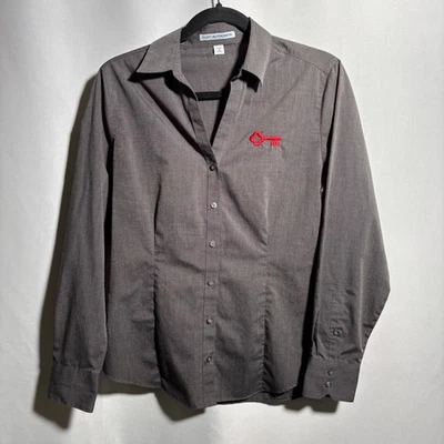 Camisa Uniforme Vintage Key Bank Teller Manga Larga Abotonada Top Retro Para Mujer S Foto 1 de 4